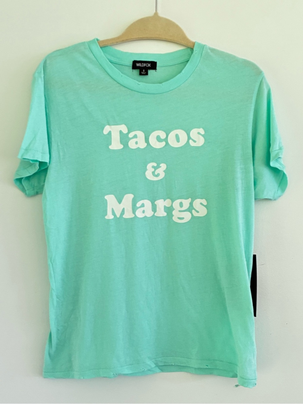 Wildfox 'Tacos & Margs' Mint Graphic Tee Small *flaw